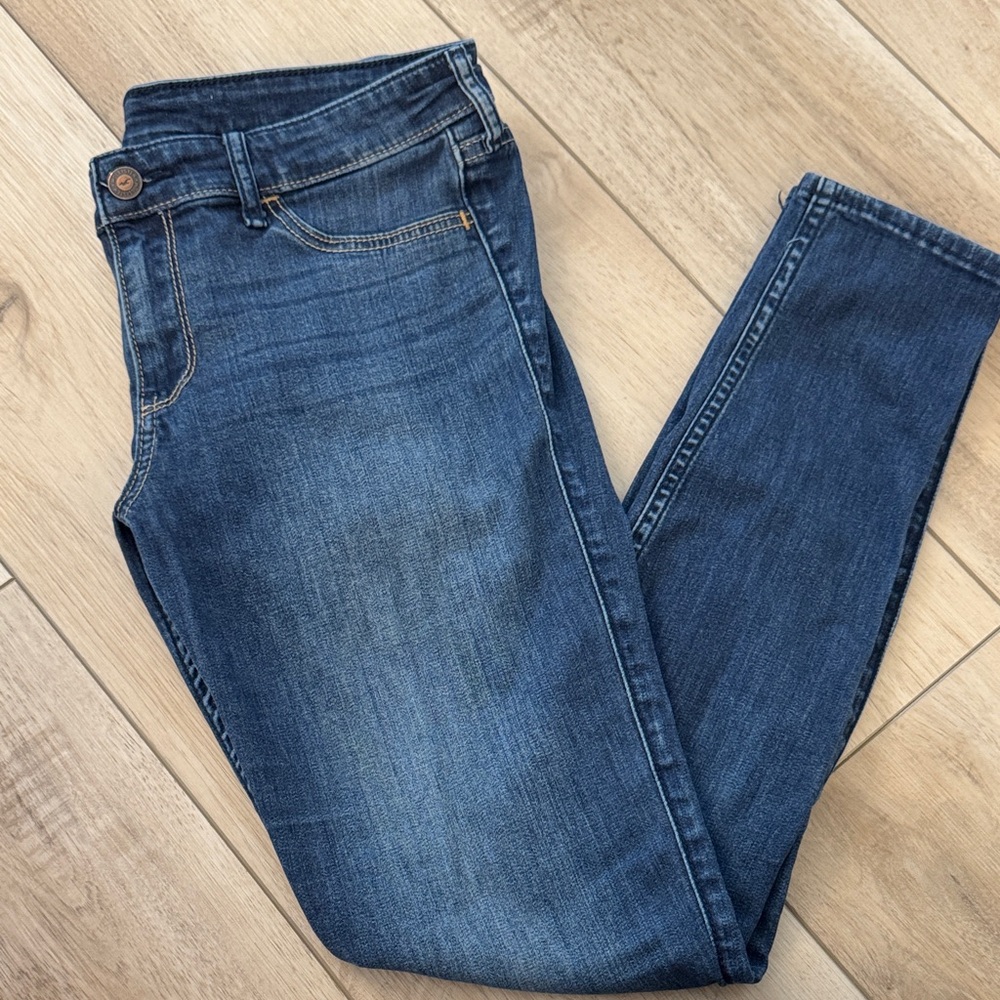 Hollister Women’s Juniors 7R (27-28) Y2K Jeans Low Rise Skinny Stretch Dark Blue - Picture 2 of 15